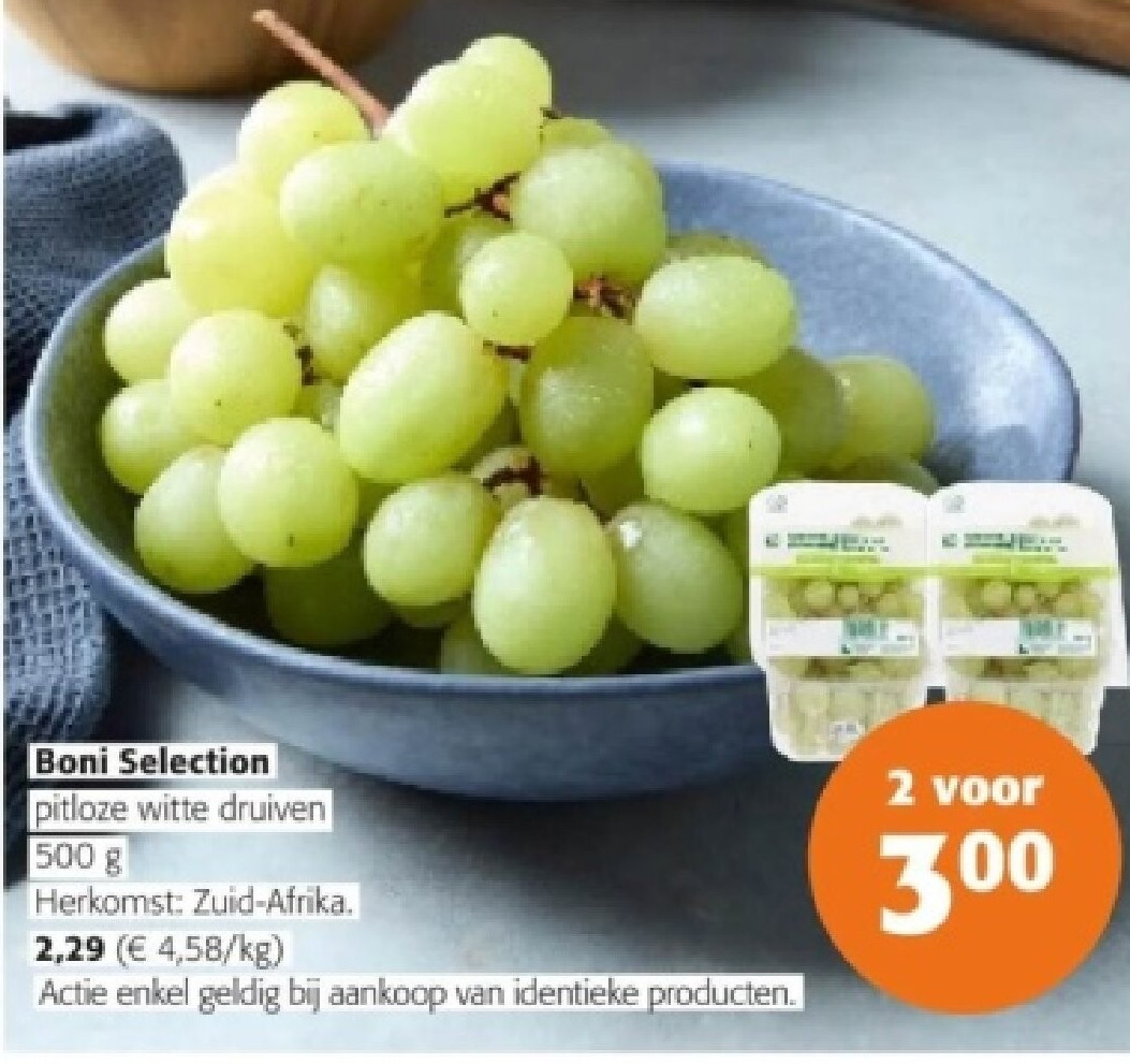 Boni Selection pitloze witte druiven 500 g