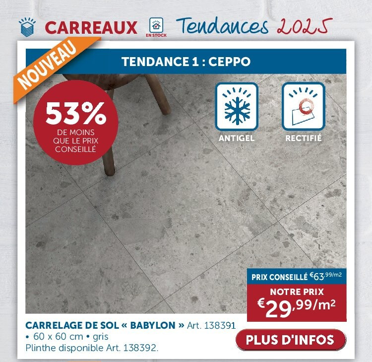 CARRELAGE DE SOL « BABYLON »