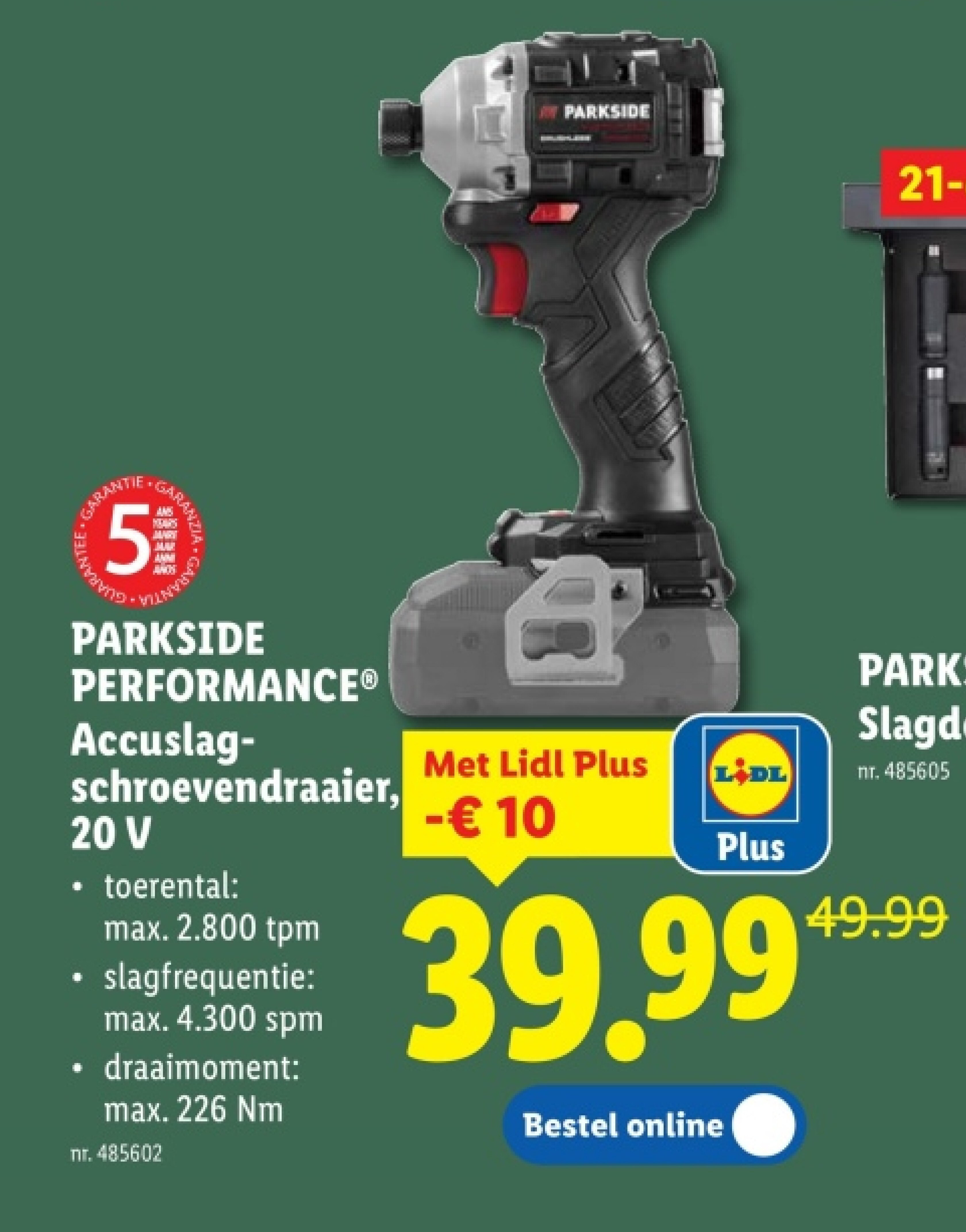 Accuslagschroevendraaier, 20 V