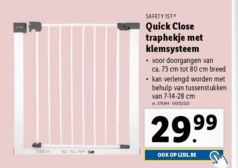 Quick Close traphekje met klemsysteem