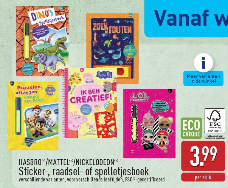 Sticker-, raadsel- of spelletjesboek