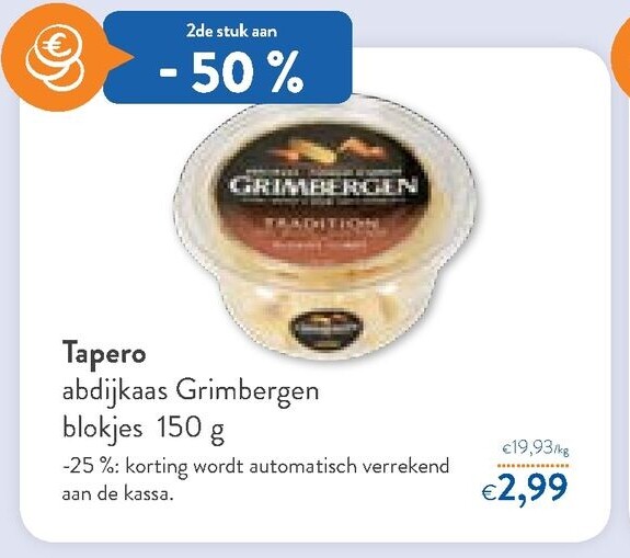 abdijkaas Grimbergen blokjes 150 g