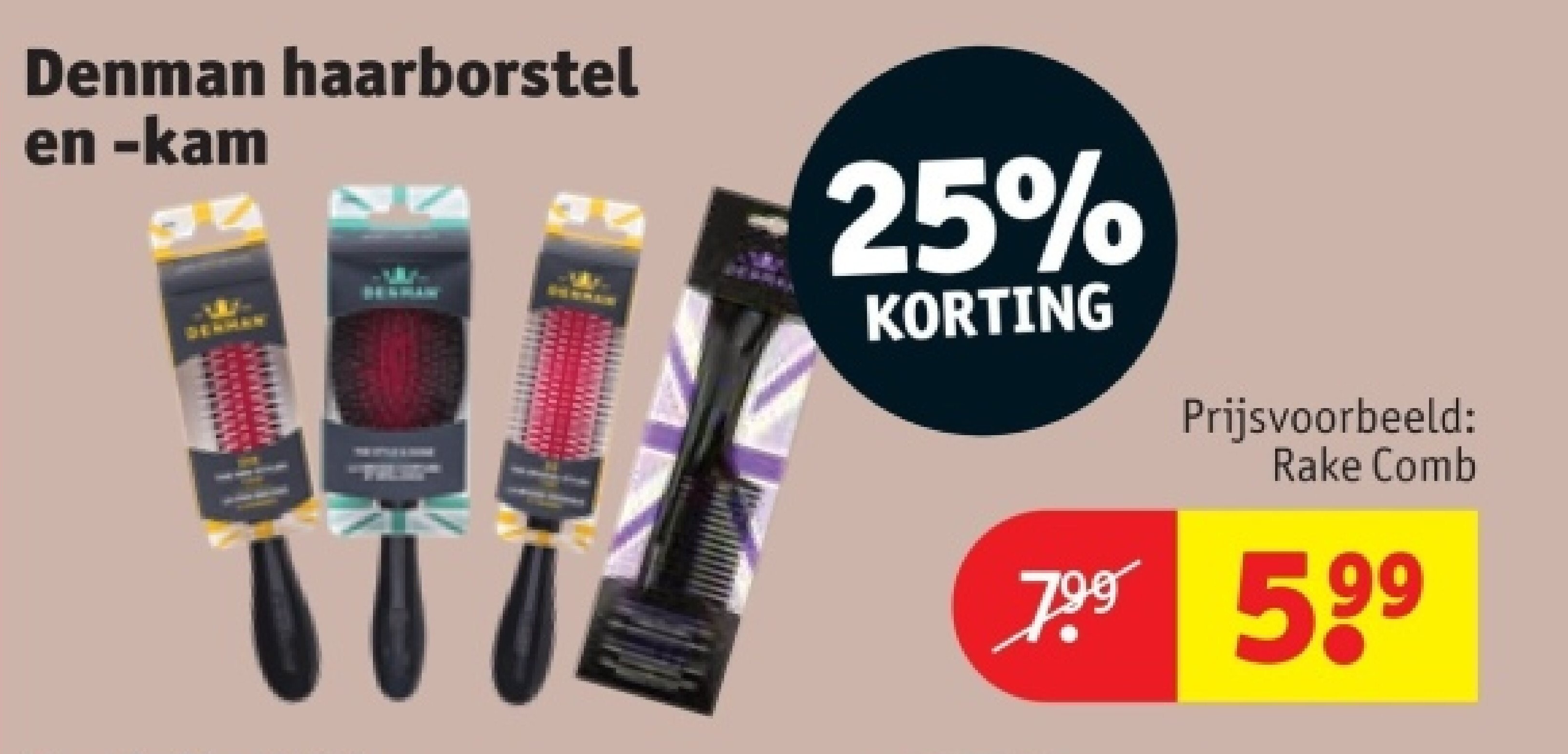 Denman haarborstel en -kam