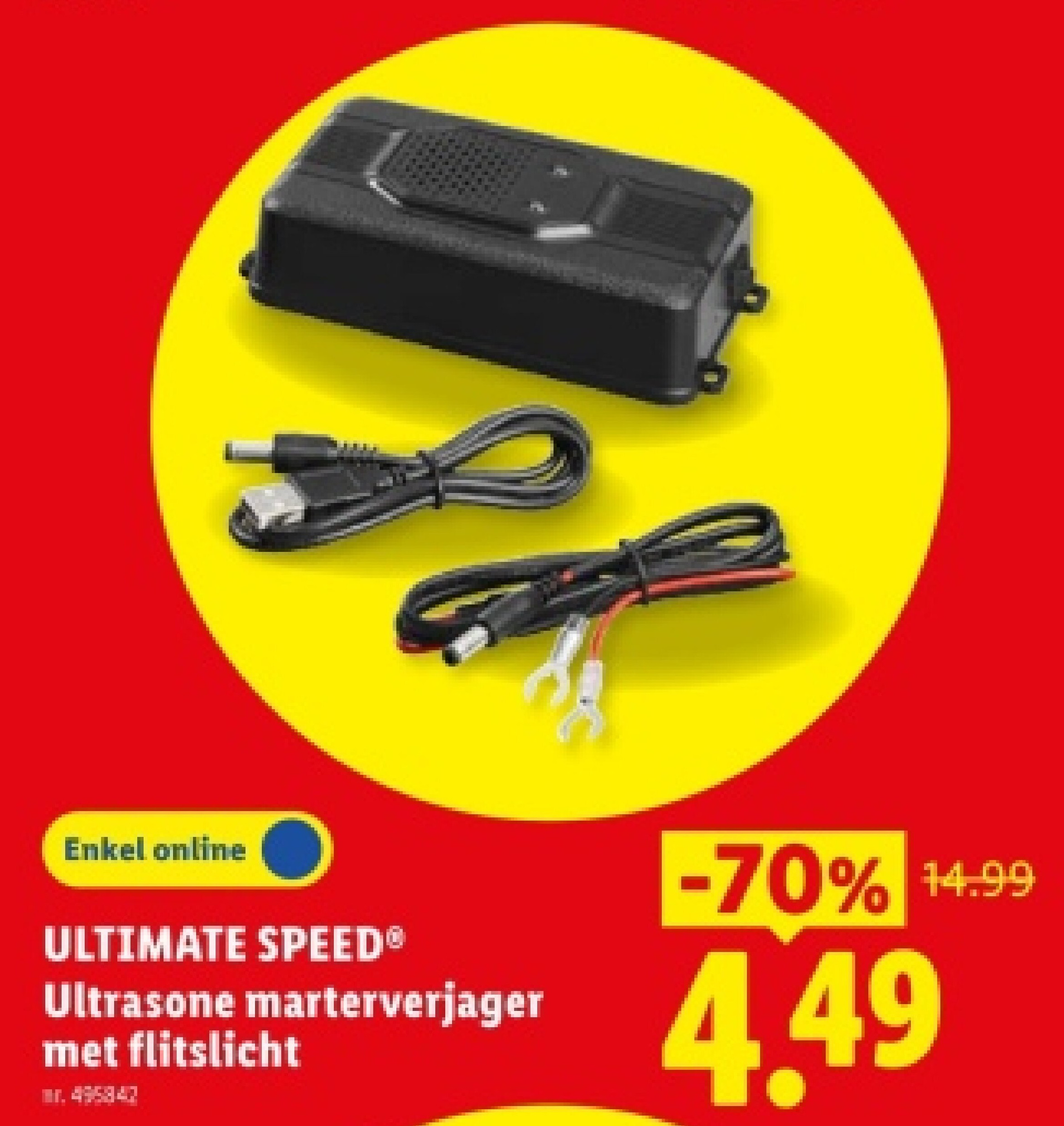 Ultrasone marterverjager met flitslicht