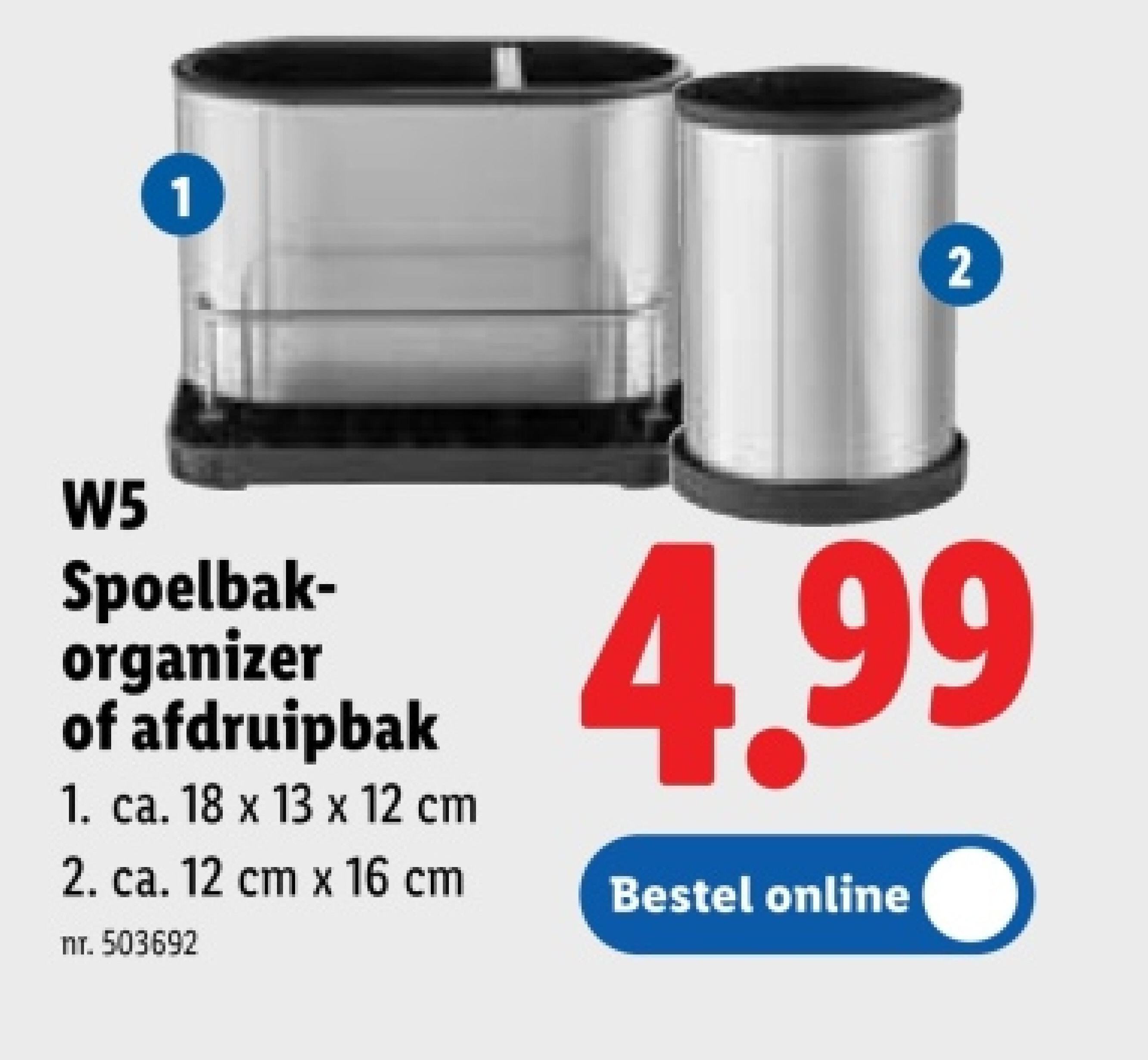 Spoelbakorganizer of afdruipbak