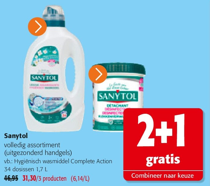 Sanytol Hygiënisch wasmiddel Complete Action 34 dosissen 1,7 L