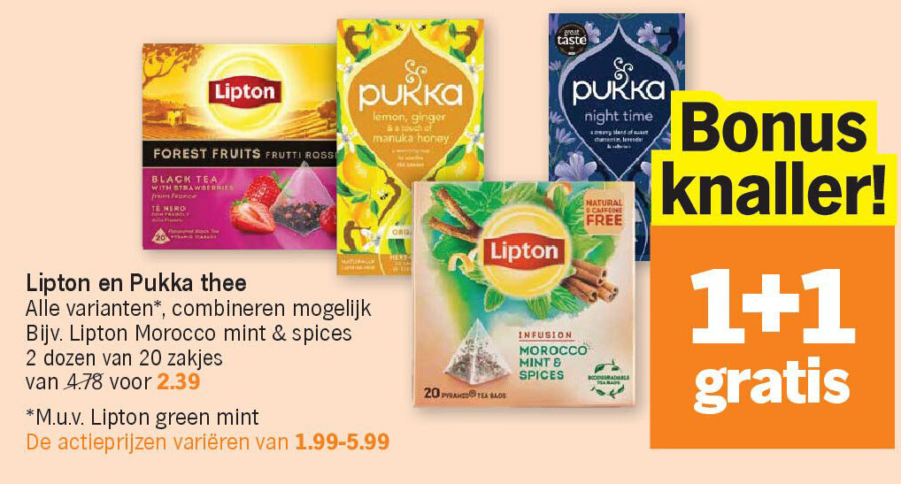 Lipton en Pukka thee
