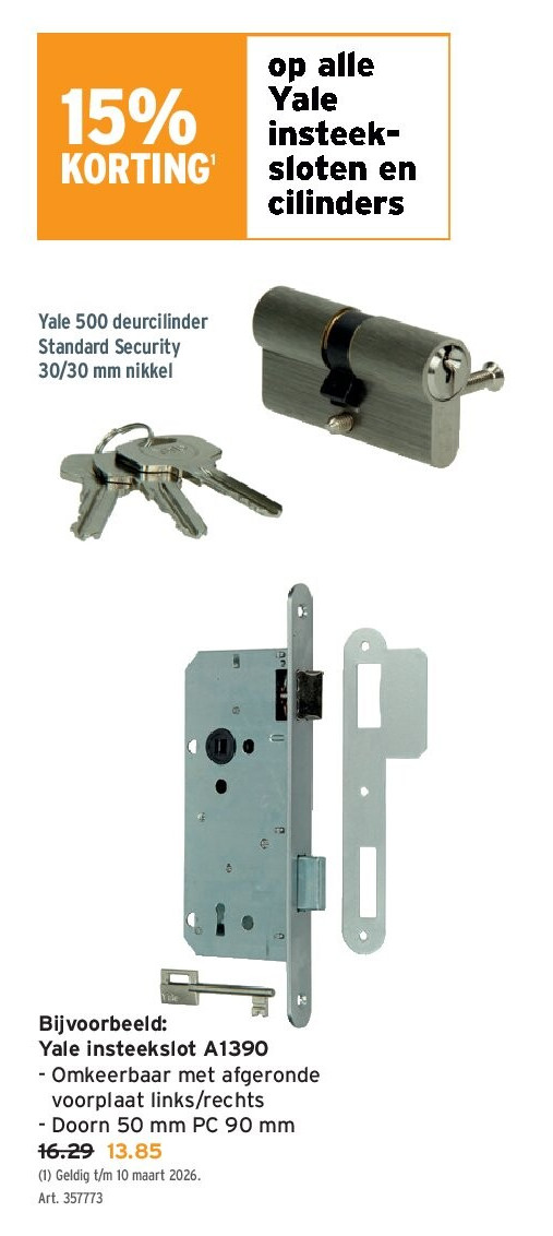 Yale insteekslot A1390