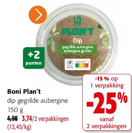 Boni Plan’t dip gegrilde aubergine 150 g