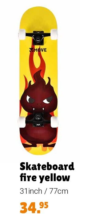 Skateboard fire yellow