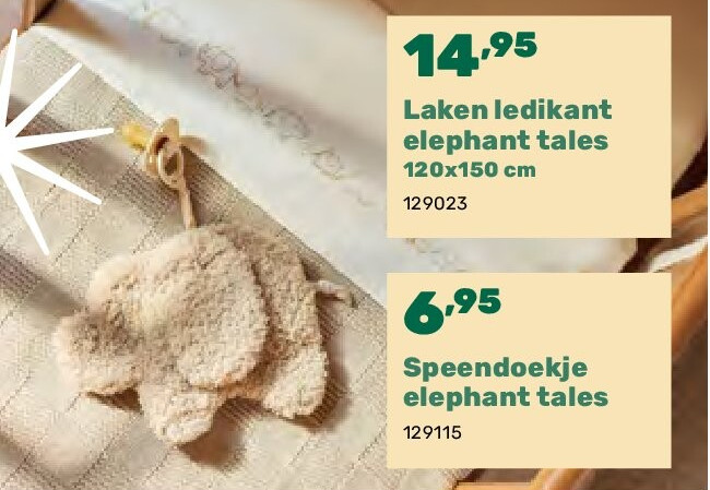 Laken ledikant elephant tales 120x150 cm