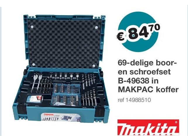 69-delige booren schroefset B-49638 in MAKPAC koffer