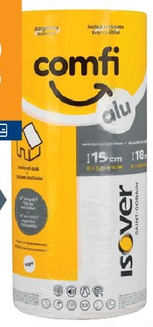 Isover Comfi Alu glaswolrol dikte 18 cm