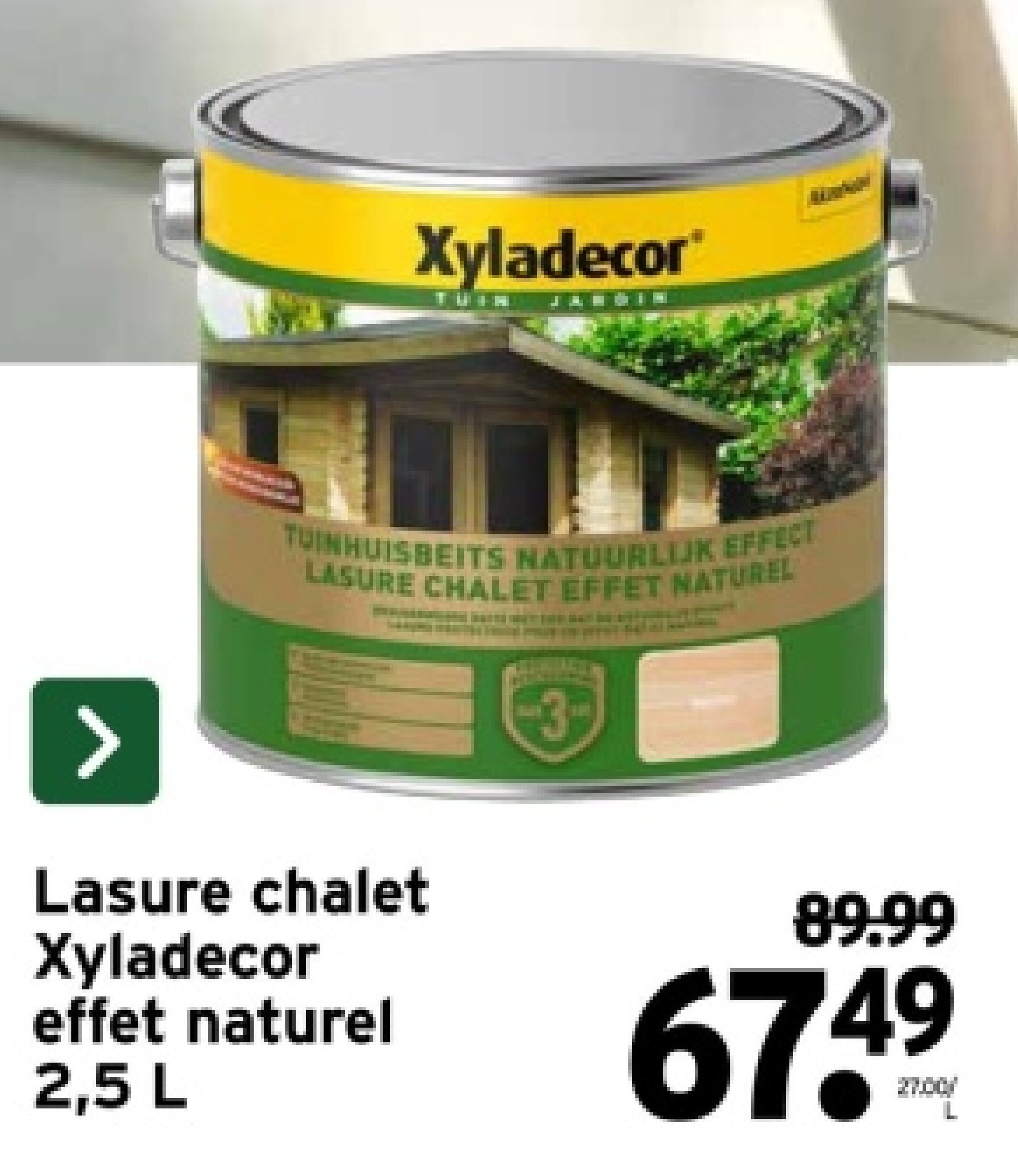 Lasure chalet Xyladecor effet naturel 2,5 L