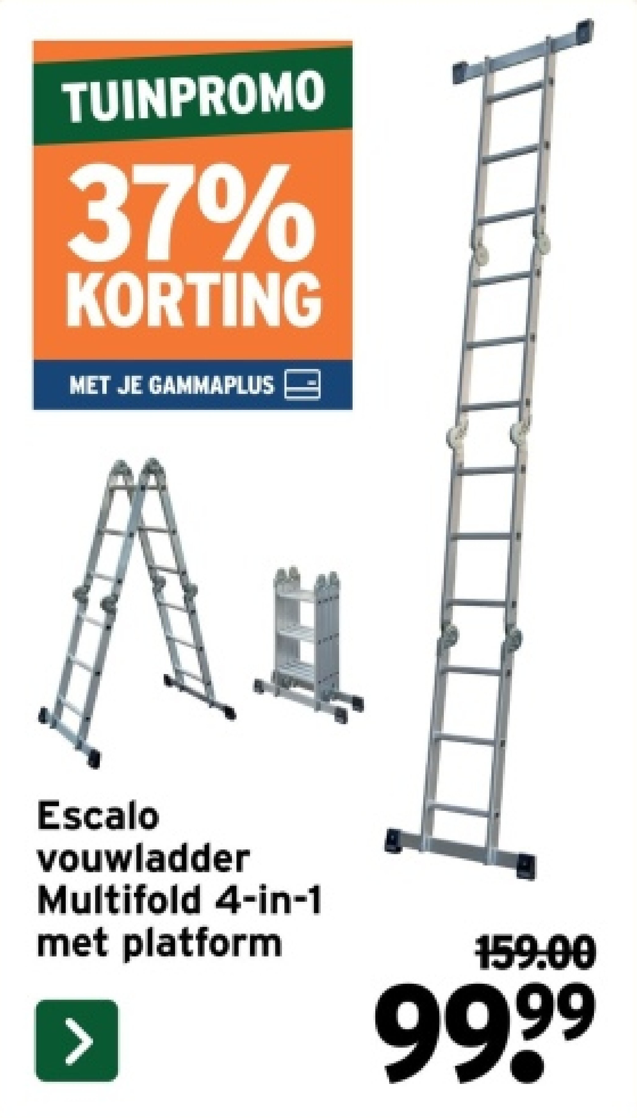 Escalo vouwladder Multifold 4-in-1 met platform
