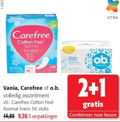 Carefree Cotton Feel Normal liners 56 stuks