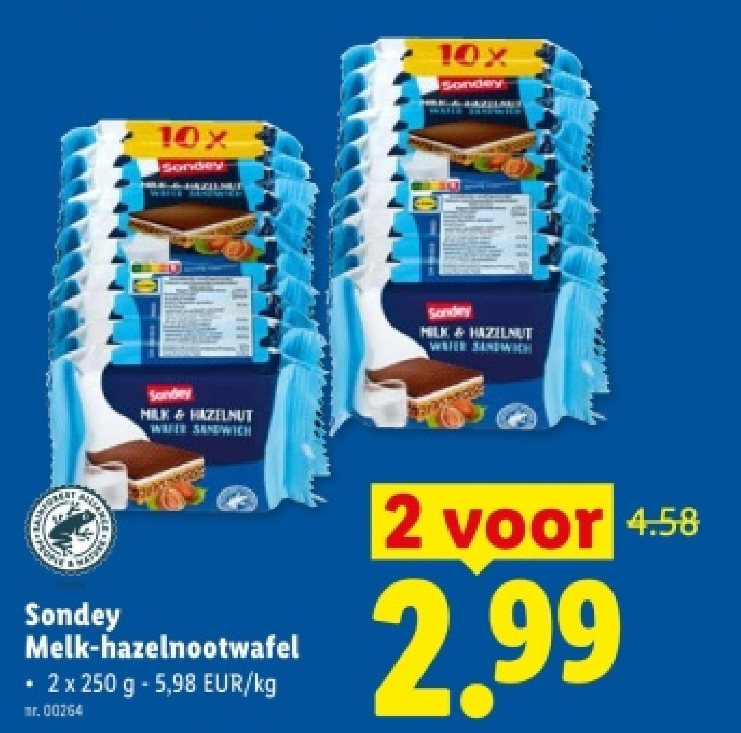 Melk-hazelnootwafel
