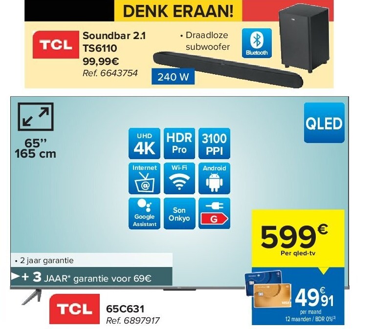 Tcl 65C631 UHD 4K LED Tv