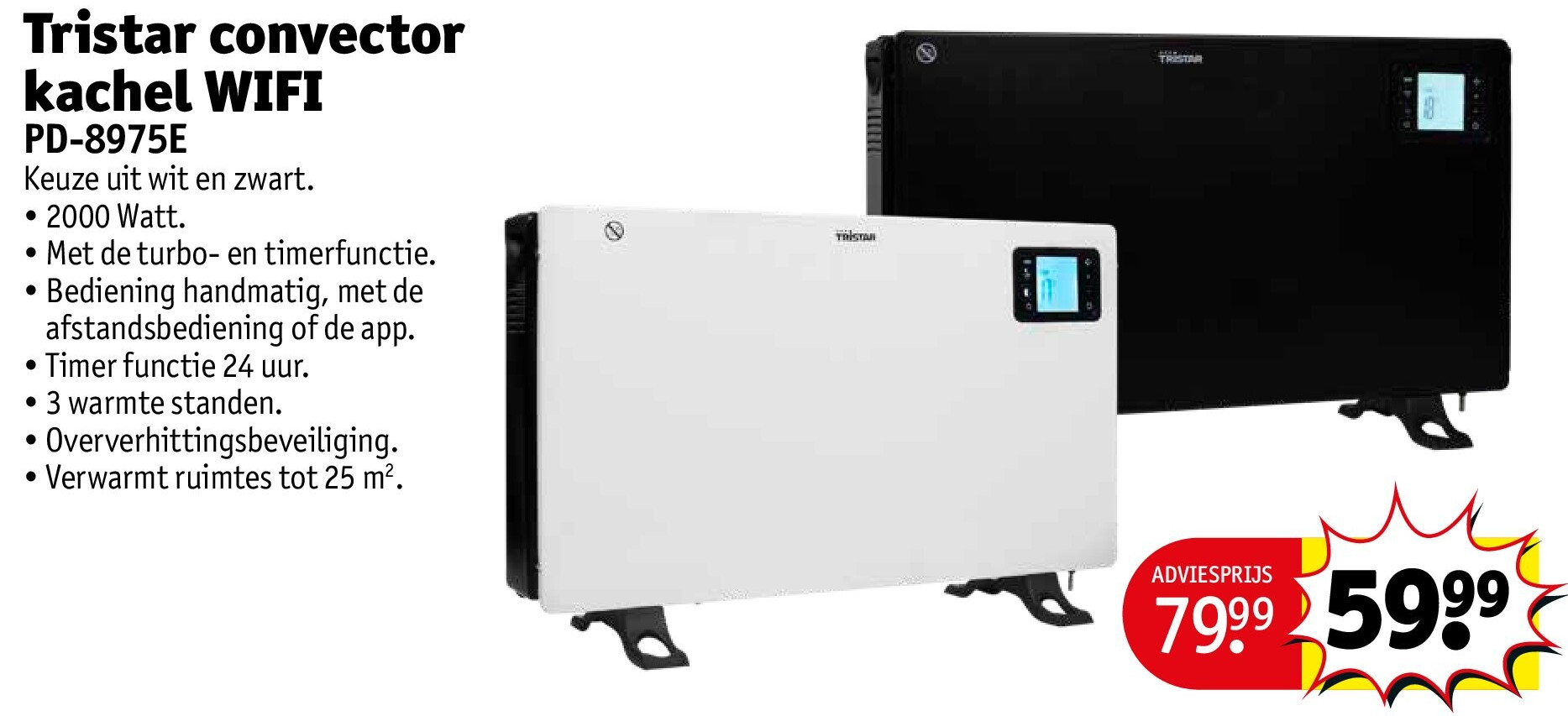 Tristar convector kachel WIFI