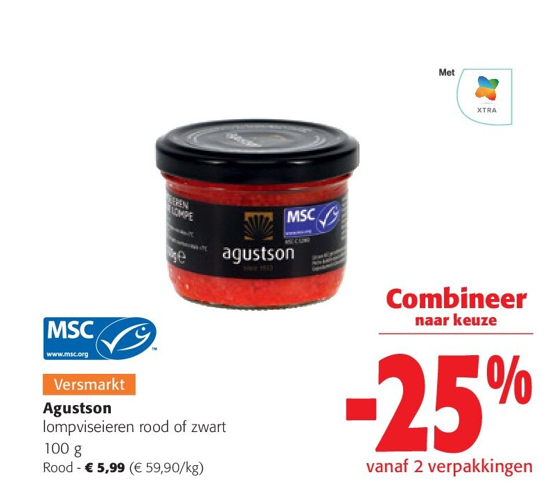 Agustson lompviseieren rood of zwart 100 g