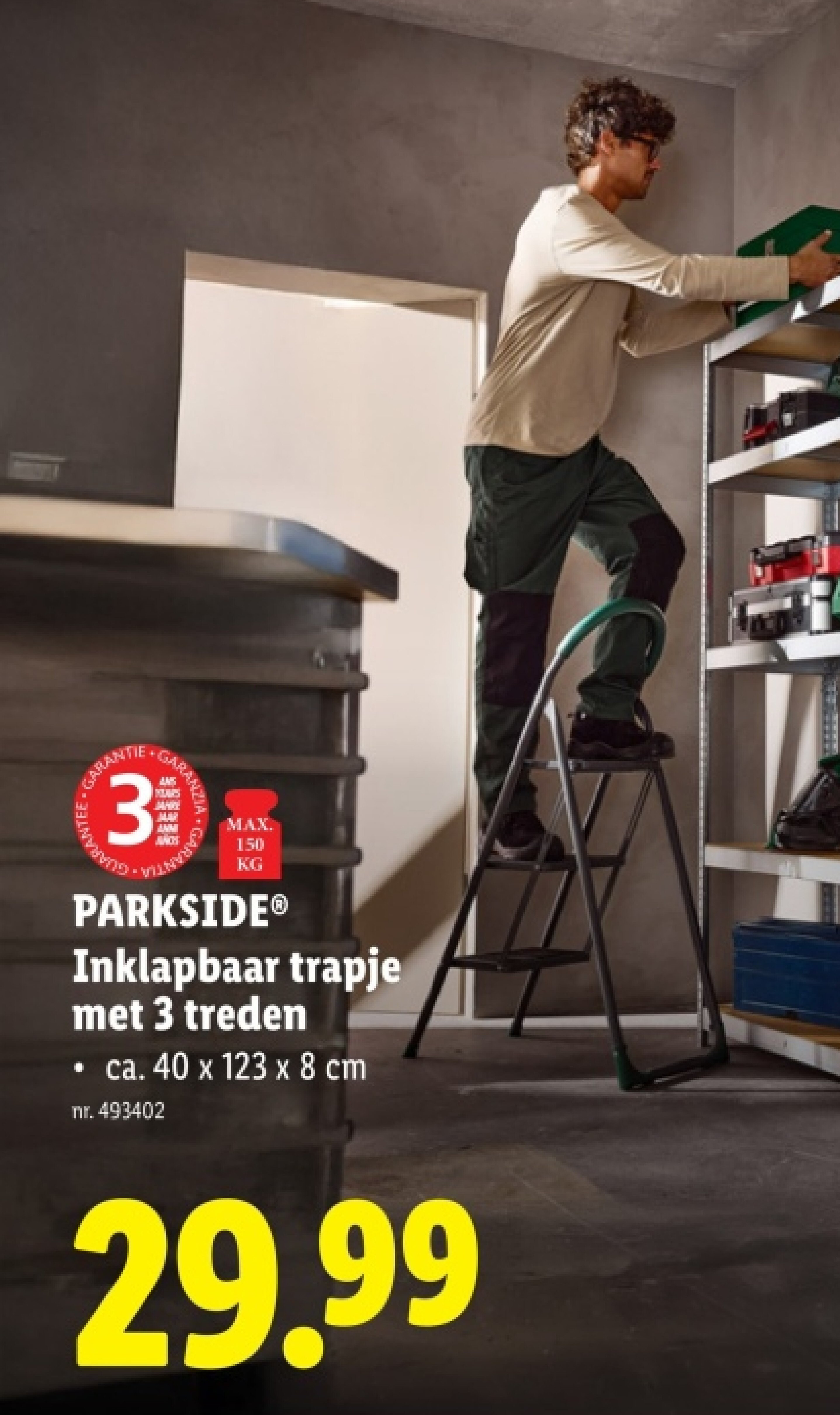 Inklapbaar trapje met 3 treden