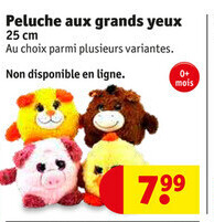 Peluche aux grands yeux 25 cm