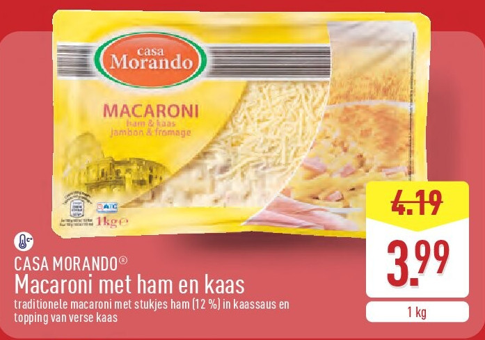 Macaroni met ham en kaas