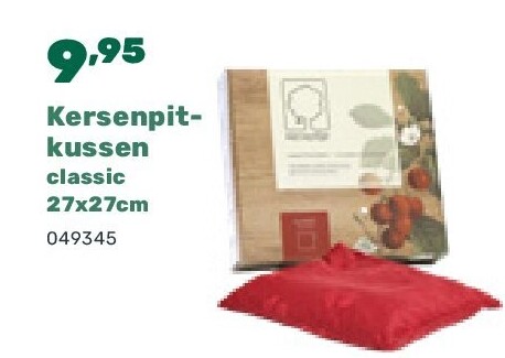 Kersenpitkussen classic 27x27cm