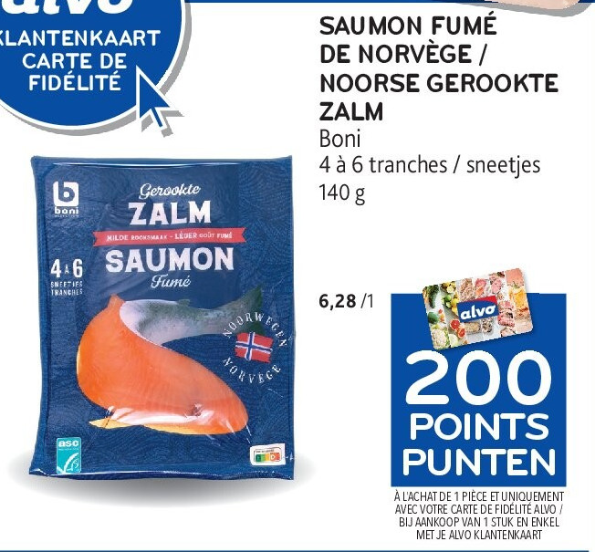 SAUMON FUMÉ DE NORVÈGE / NOORSE GEROOKTE ZALM Boni