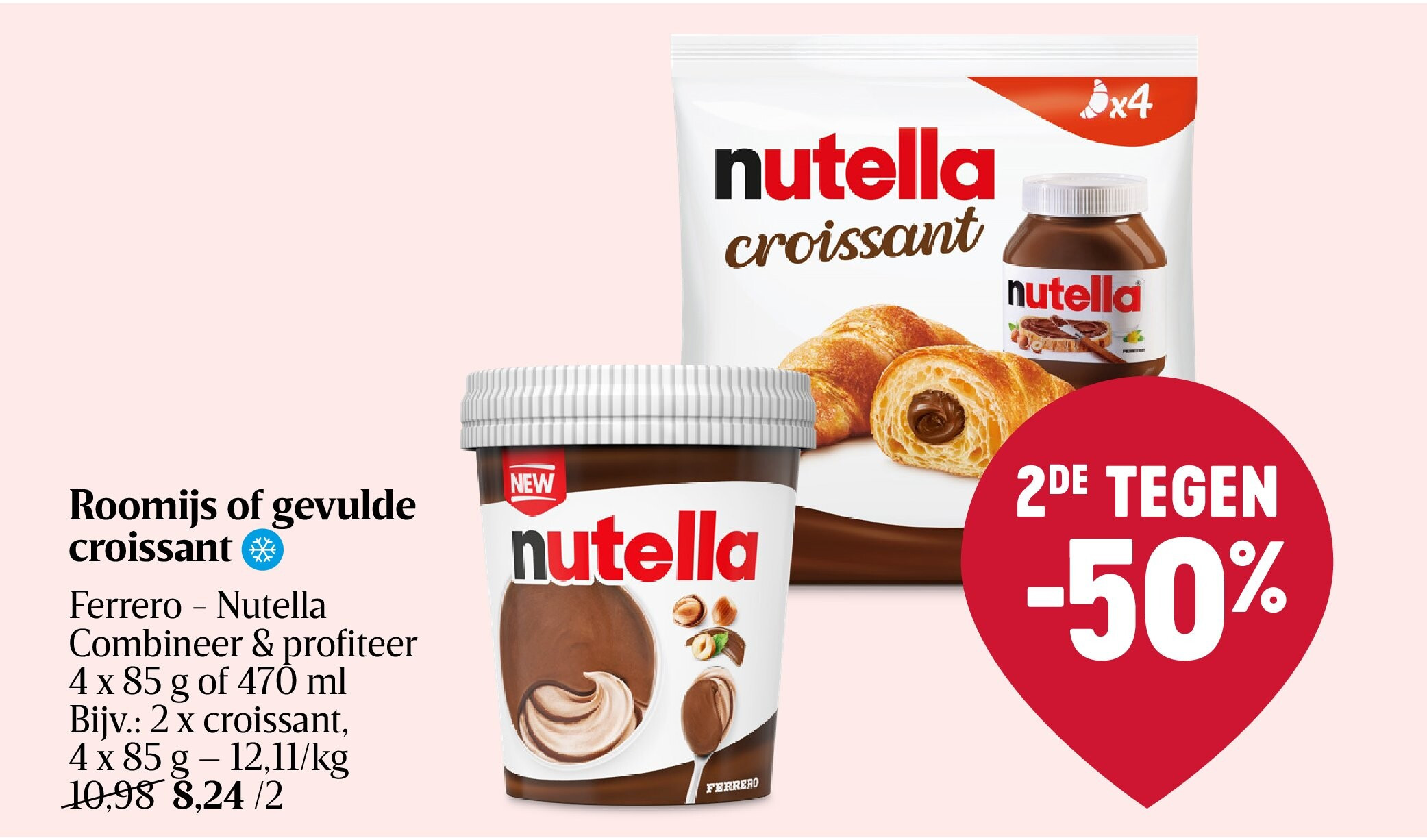 Roomijs of gevulde croissant