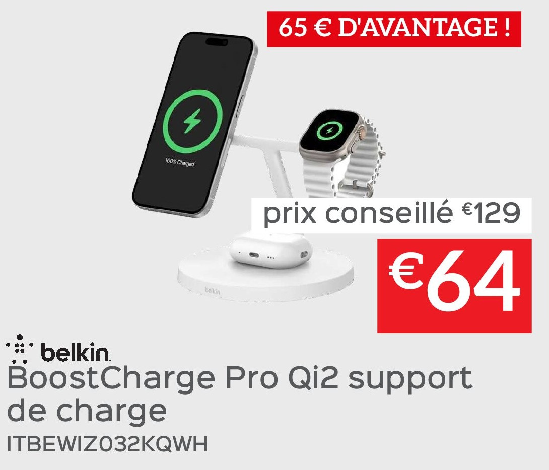 BoostCharge Pro Qi2 support de charge