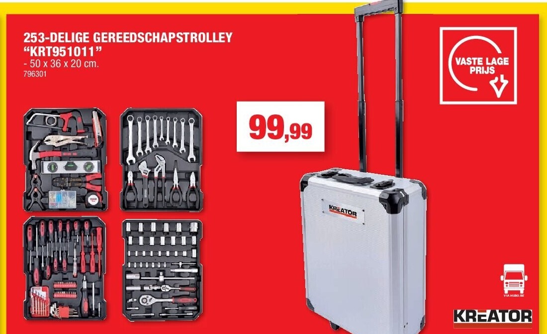 253-DELIGE GEREEDSCHAPSTROLLEY “KRT951011”