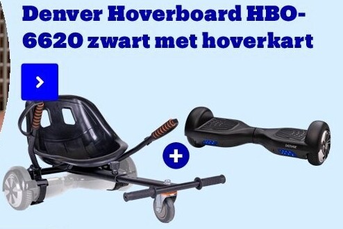 Denver Hoverboard HBO6620 zwart met hoverkart