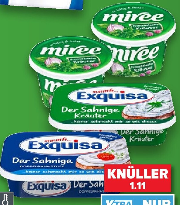 Miree oder Exquisa Frischkäsezubereitung