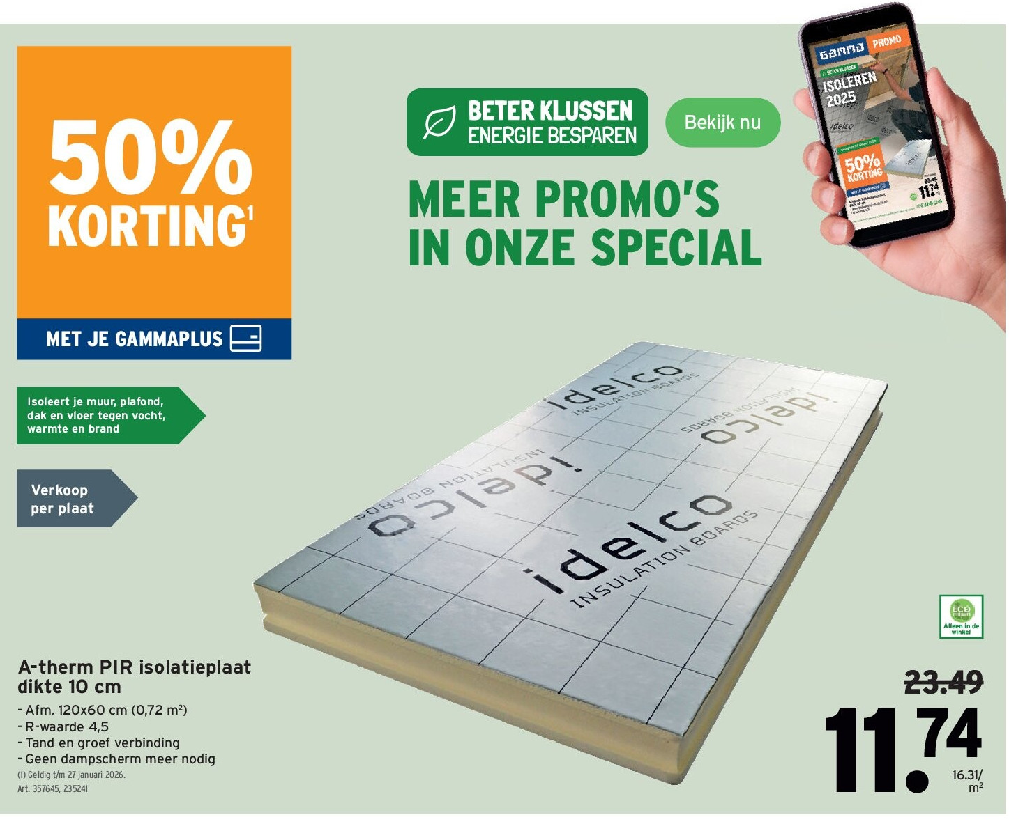 A-therm PIR isolatieplaat dikte 10 cm