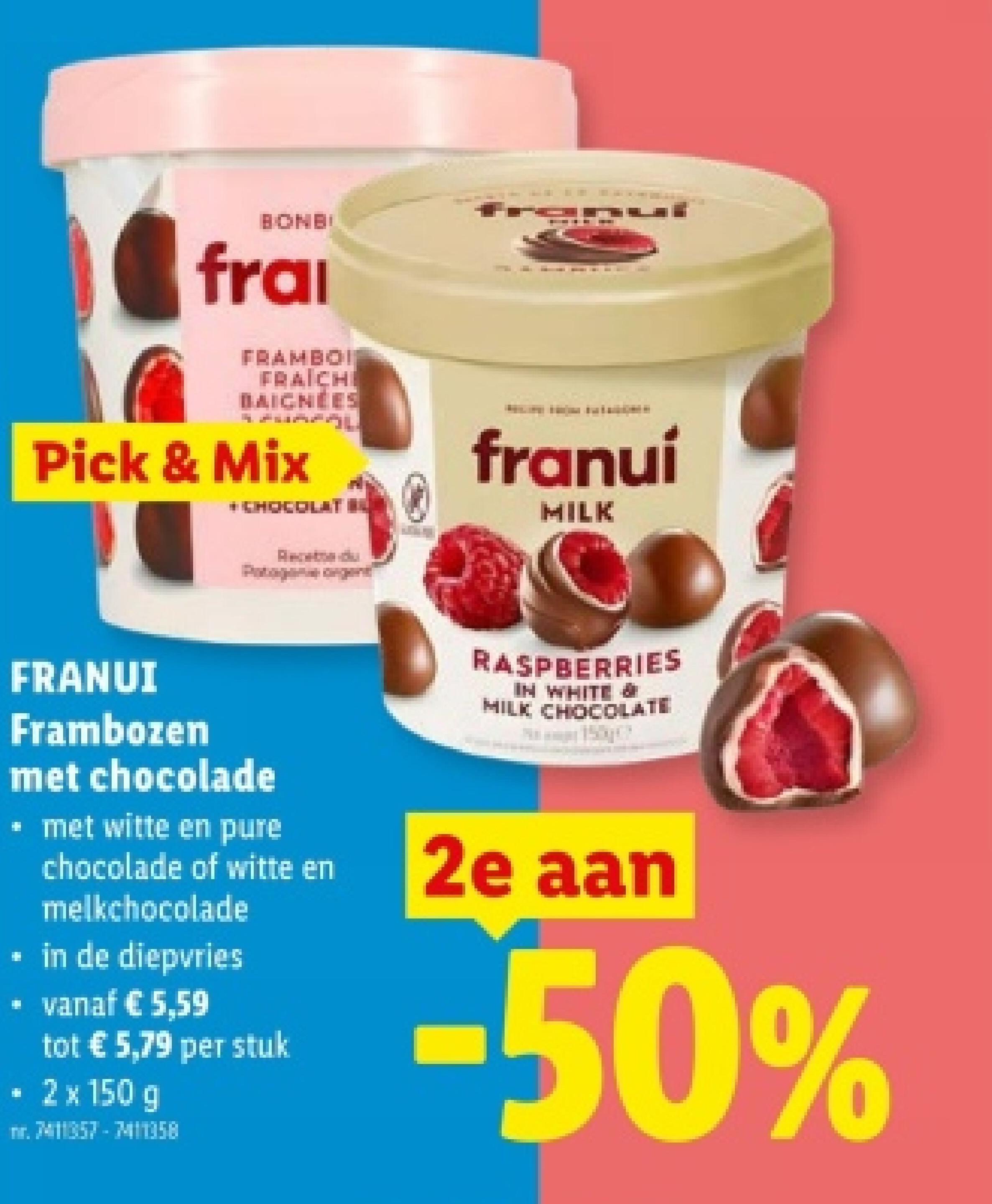 Frambozen met chocolade