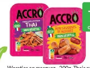Worstjes en merguez - 200g, Thais runderlapjes - 160g of gerookte worstjes - 180g