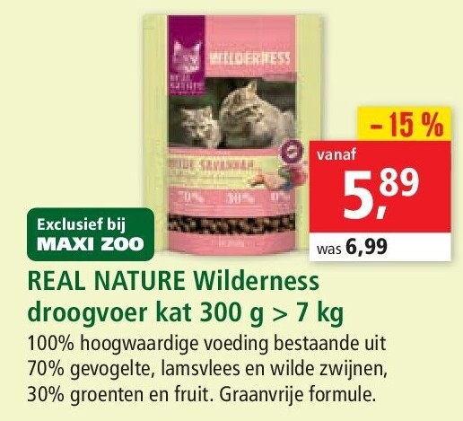REAL NATURE Wilderness droogvoer kat 300 g > 7 kg