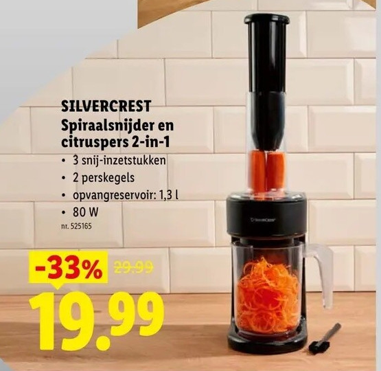 Spiraalsnijder en citruspers 2-in-1
