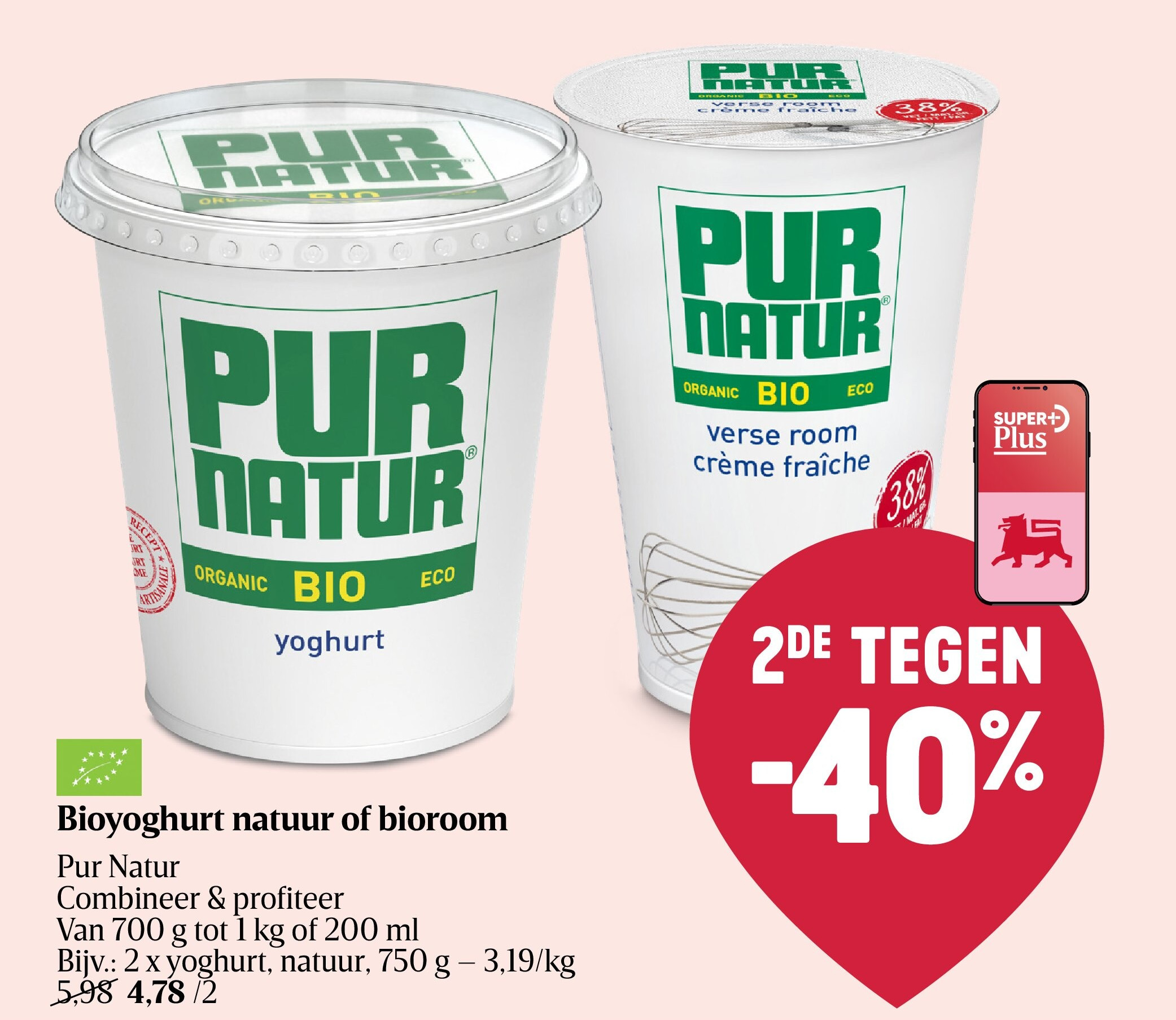 Bioyoghurt natuur of bioroom