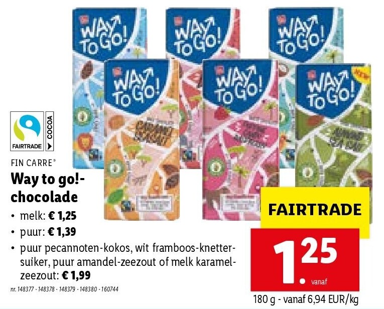 Way to go! chocolade