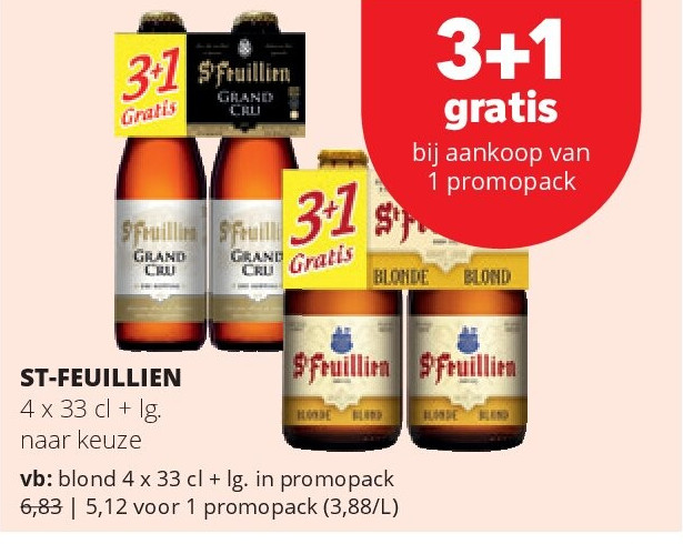 ST-FEUILLIEN blond 4 x 33 cl + lg. in promopack