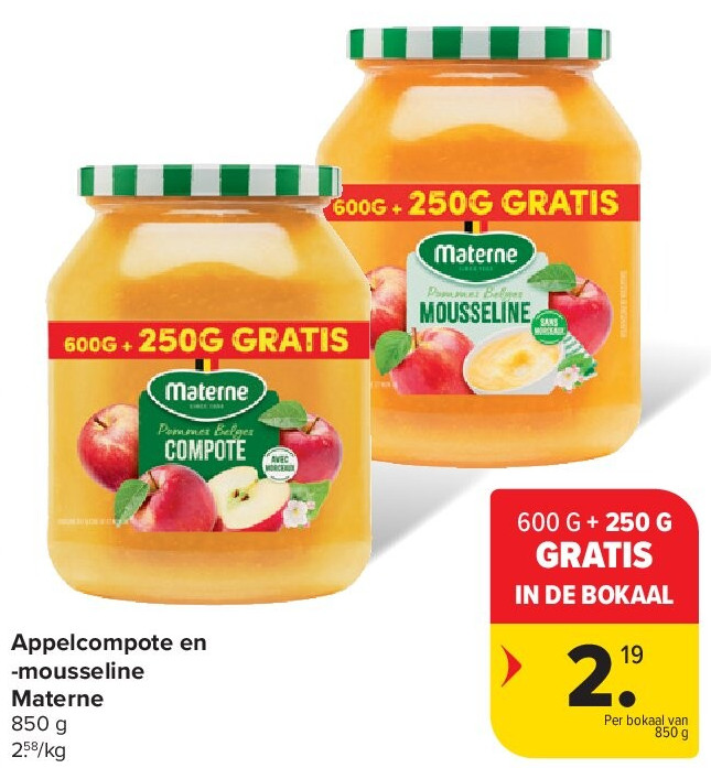 Appelcompote en -mousseline Materne