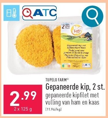 Gepaneerde kip, 2st.