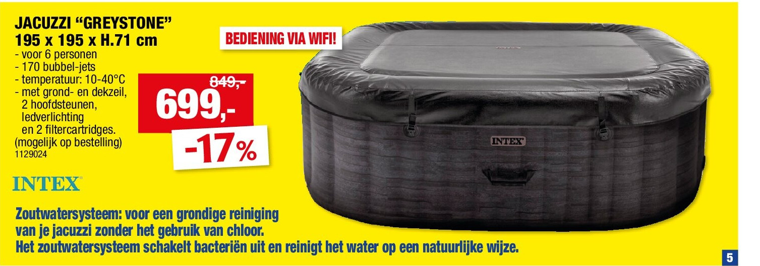 JACUZZI “GREYSTONE” 195 x 195 x H.71 cm