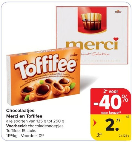 Chocolaatjes Merci en Toffifee