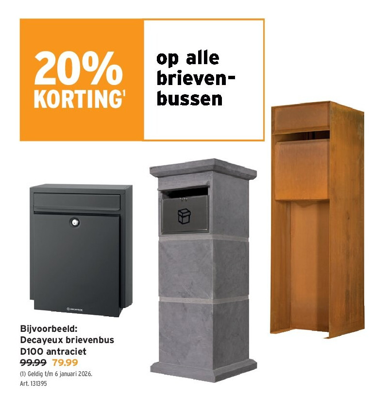 Decayeux brievenbus D100 antraciet
