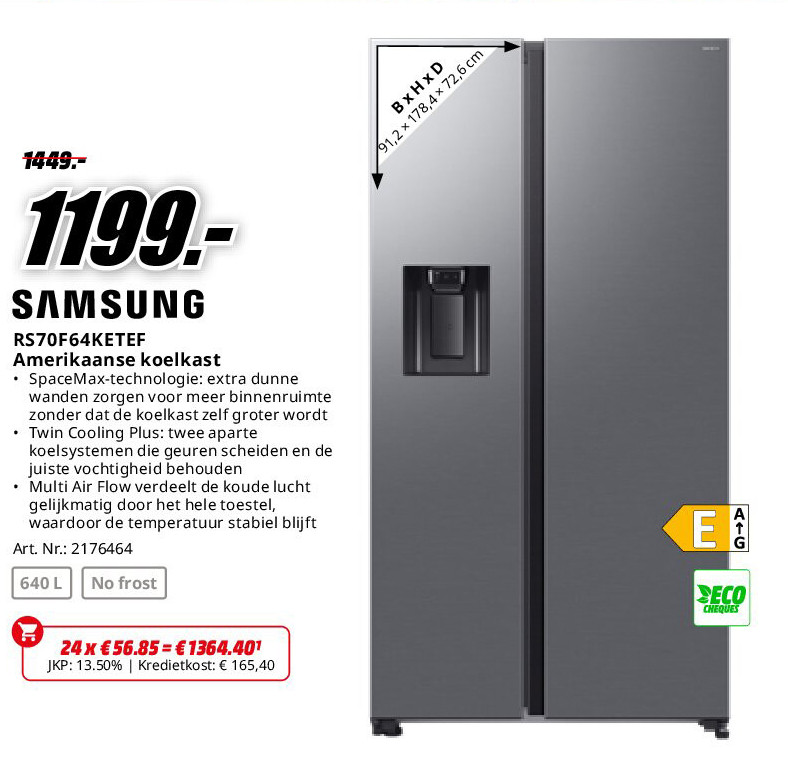 Samsung RS70F64KETEF Amerikaanse koelkast