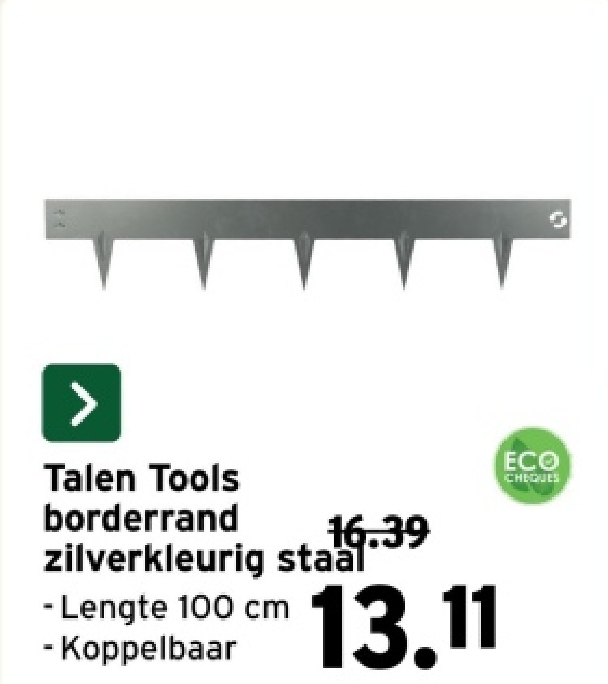 Talen Tools borderrand zilverkleurig staal