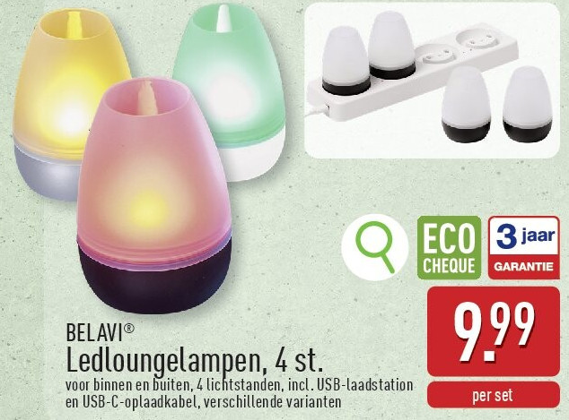 Ledloungelampen, 4st.